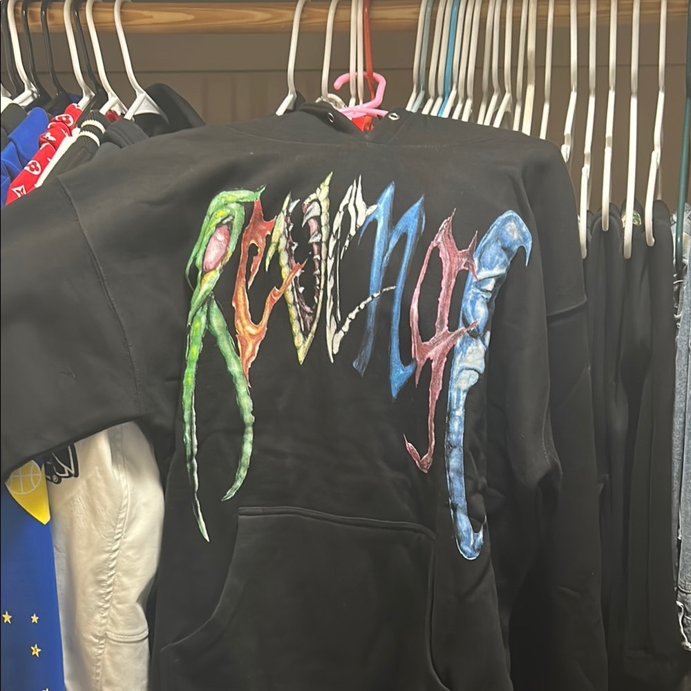 Black revenge, and Trippie Redd Collab Hoodie with Colorful Graphic